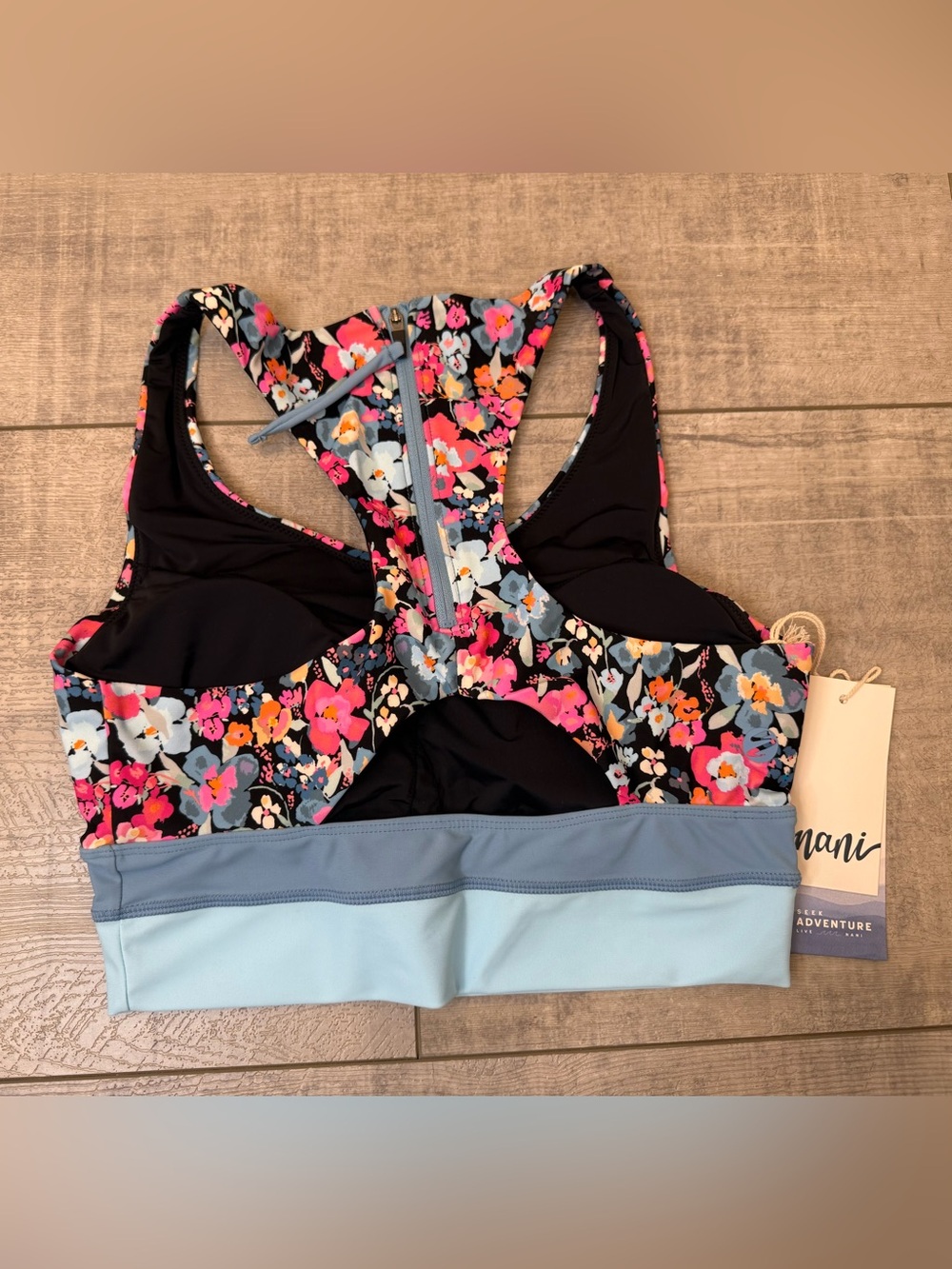 NWT Title Nine Nani Cut Back Bikini Top Floral Odyssey Print Medium - Picture 4 of 7
